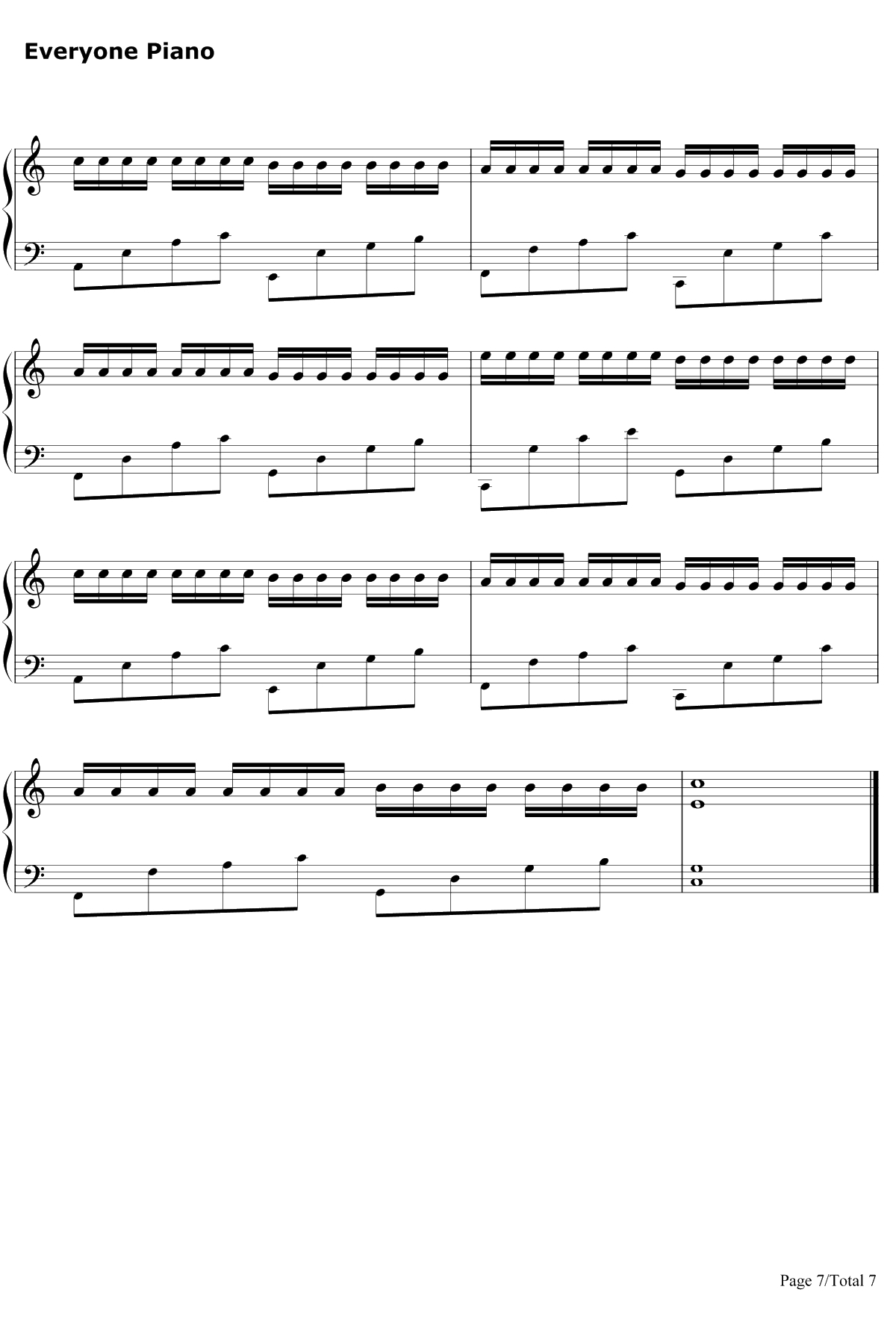 帕赫贝尔的卡农变奏曲钢琴谱-乔治·温斯顿-我的野蛮女友7