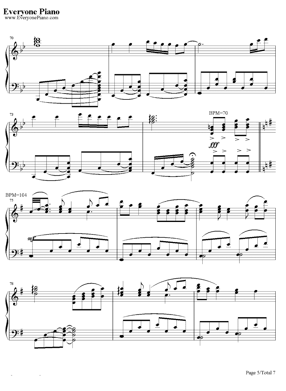 小小的手心完整版钢琴谱-麻枝准-CLANNAD插曲5