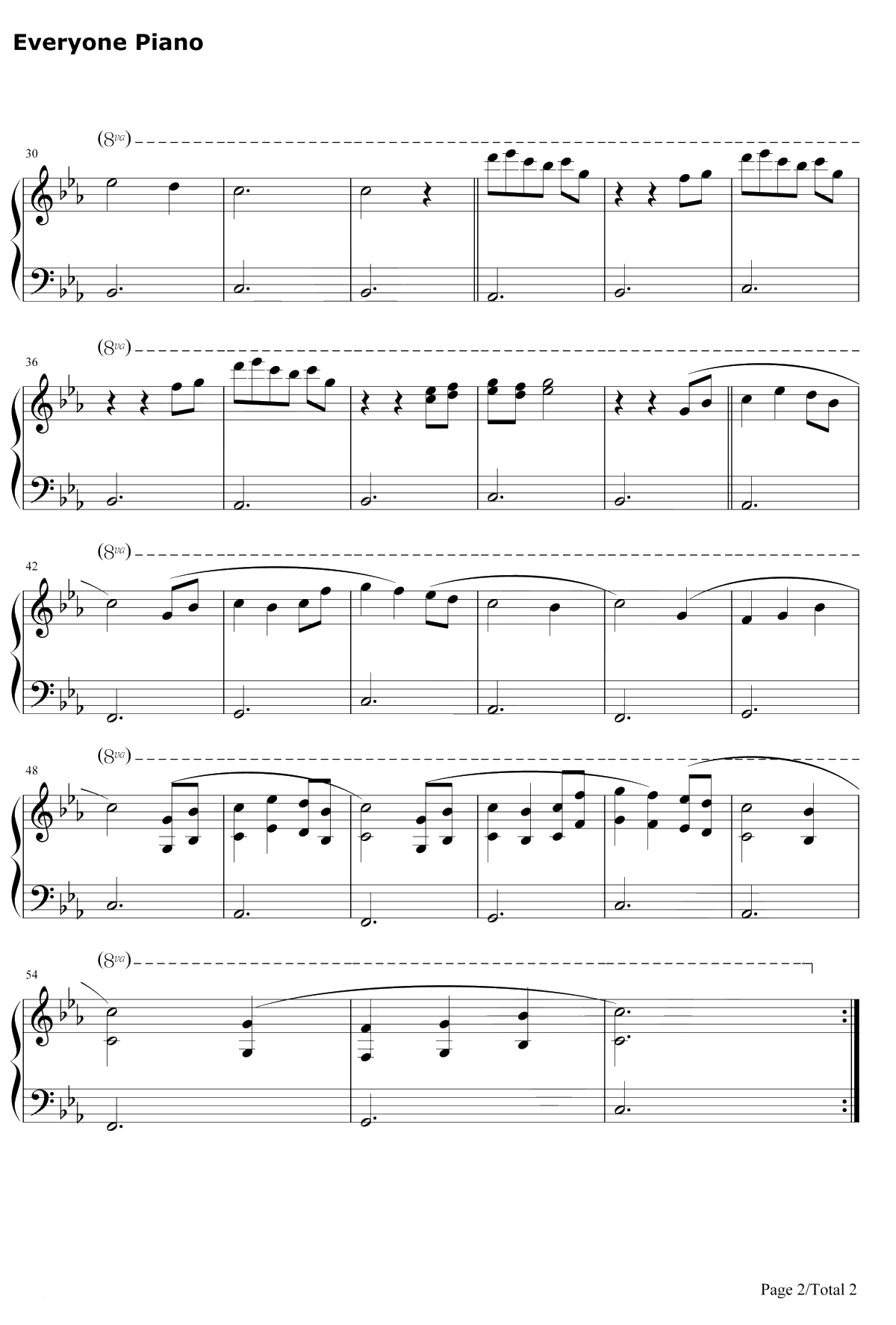 雪野原钢琴谱-CLANNAD-CLANNAD游戏原声2