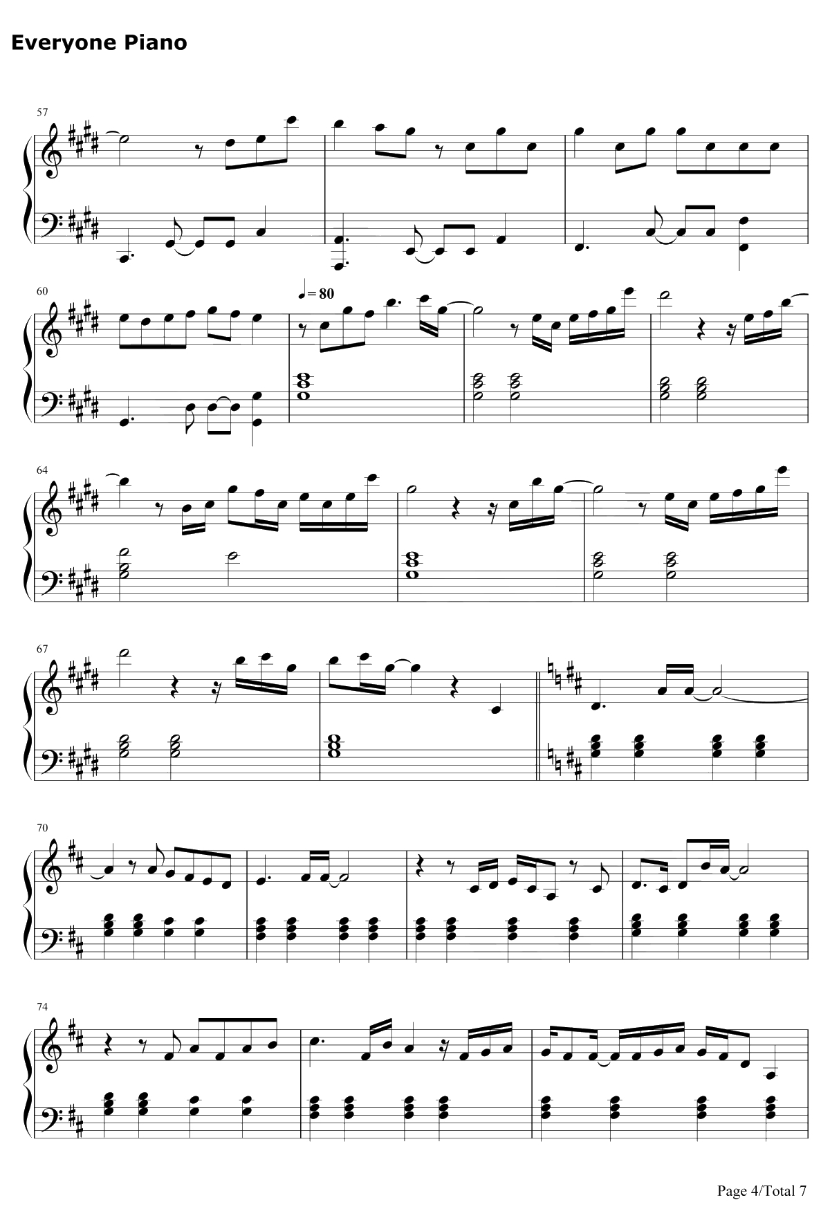炉心融解钢琴谱-eva家族4
