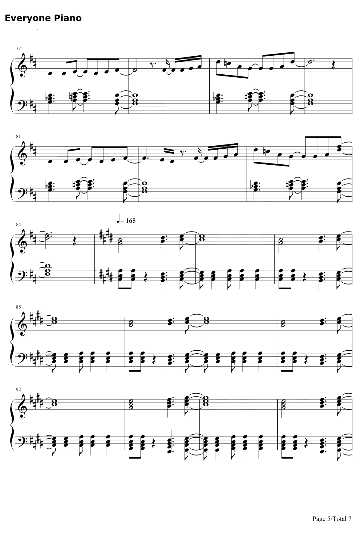 炉心融解钢琴谱-eva家族5