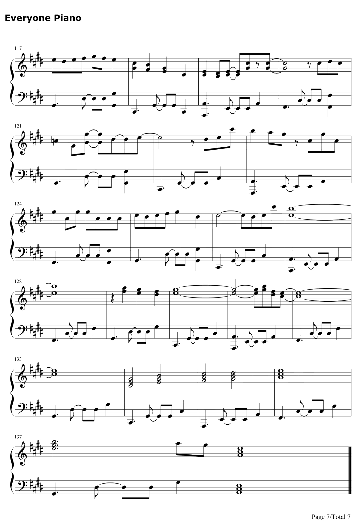 炉心融解钢琴谱-eva家族7