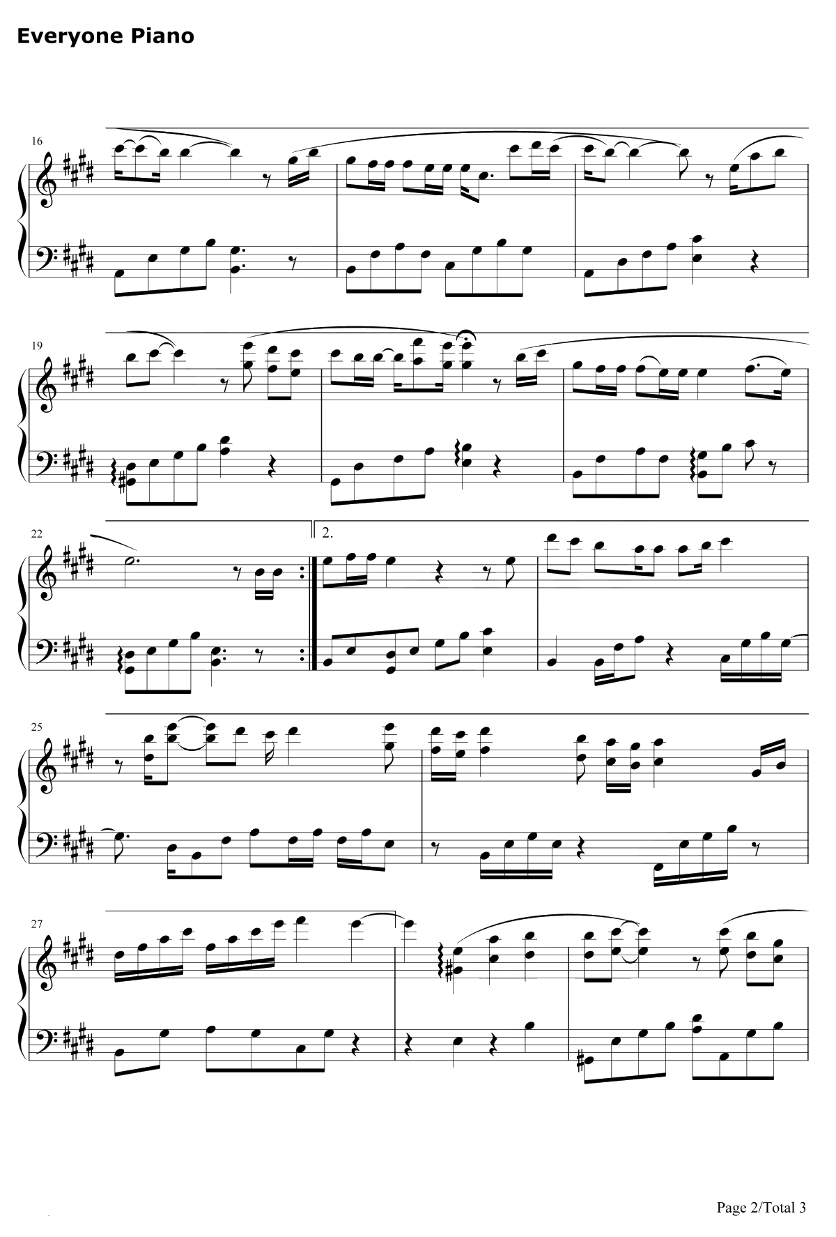 答应不爱你钢琴谱-郑中基-仙剑3插曲2