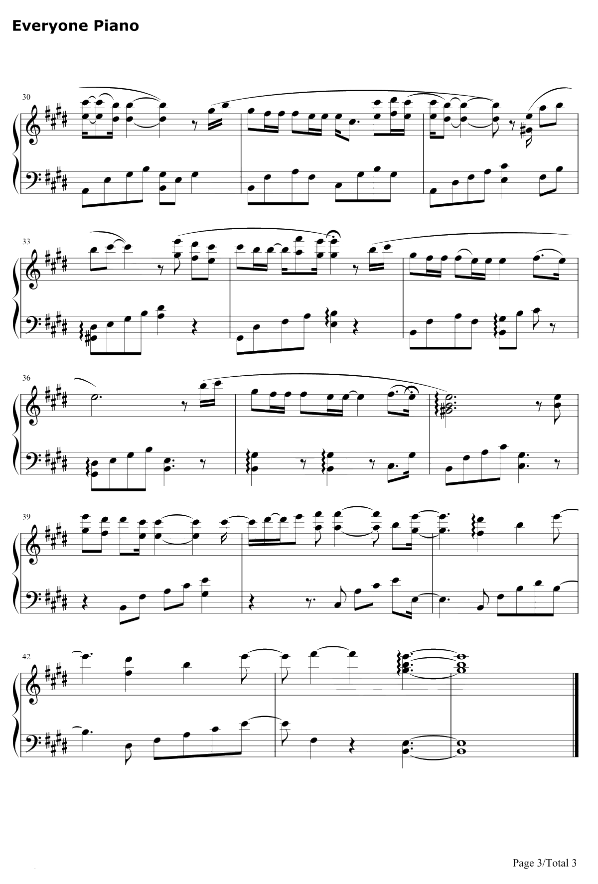 答应不爱你钢琴谱-郑中基-仙剑3插曲3