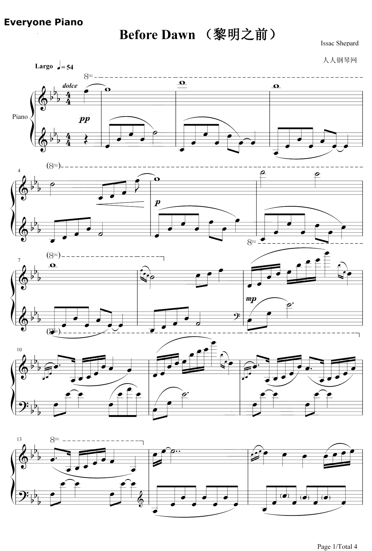 Before Dawn钢琴谱-Isaac Shepard1