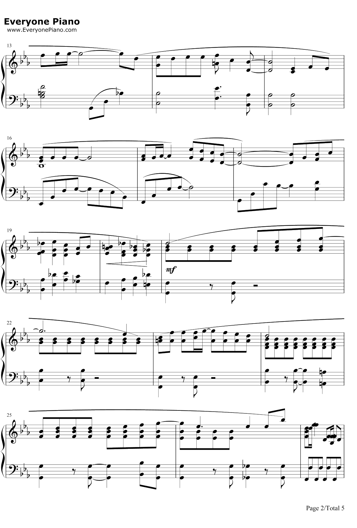 Say Yes钢琴谱-李代沫-电影101次求婚主题曲2