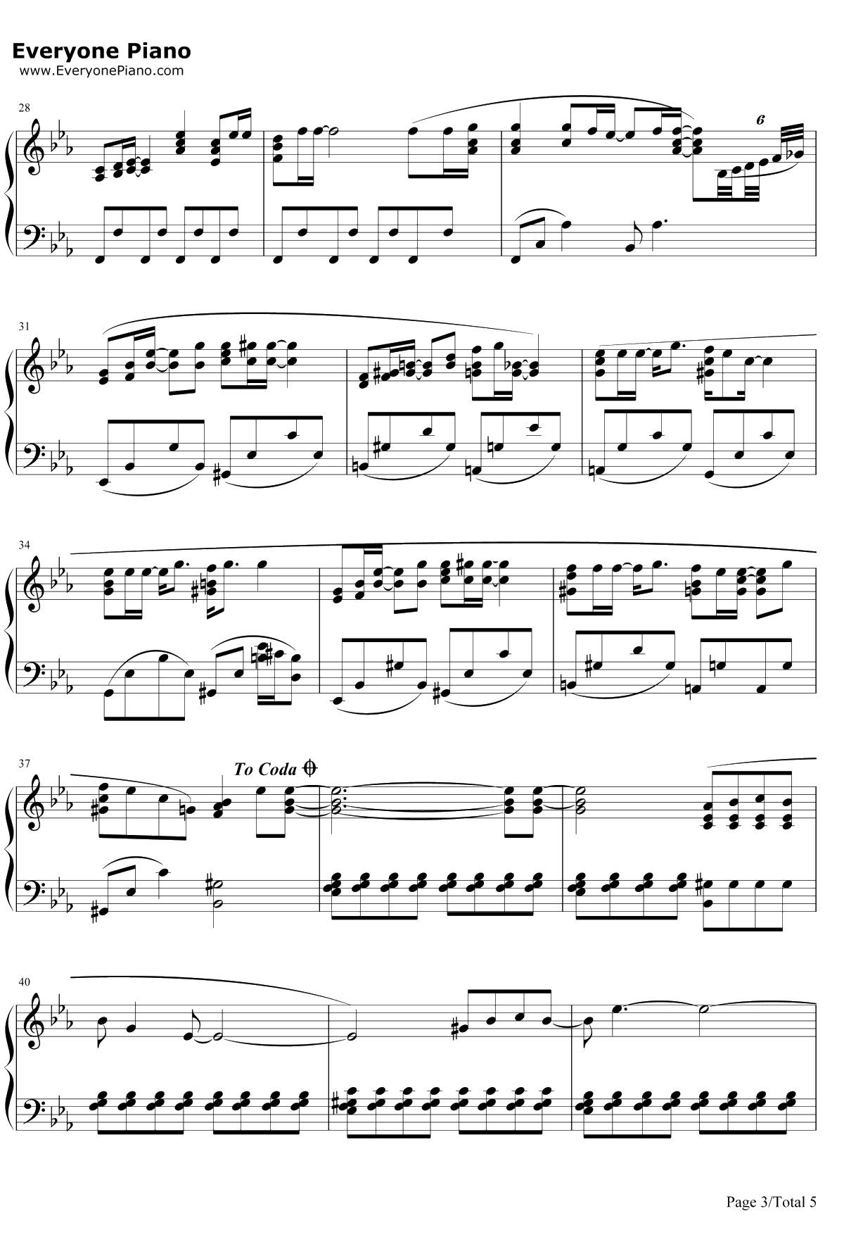 Say Yes钢琴谱-李代沫-电影101次求婚主题曲3