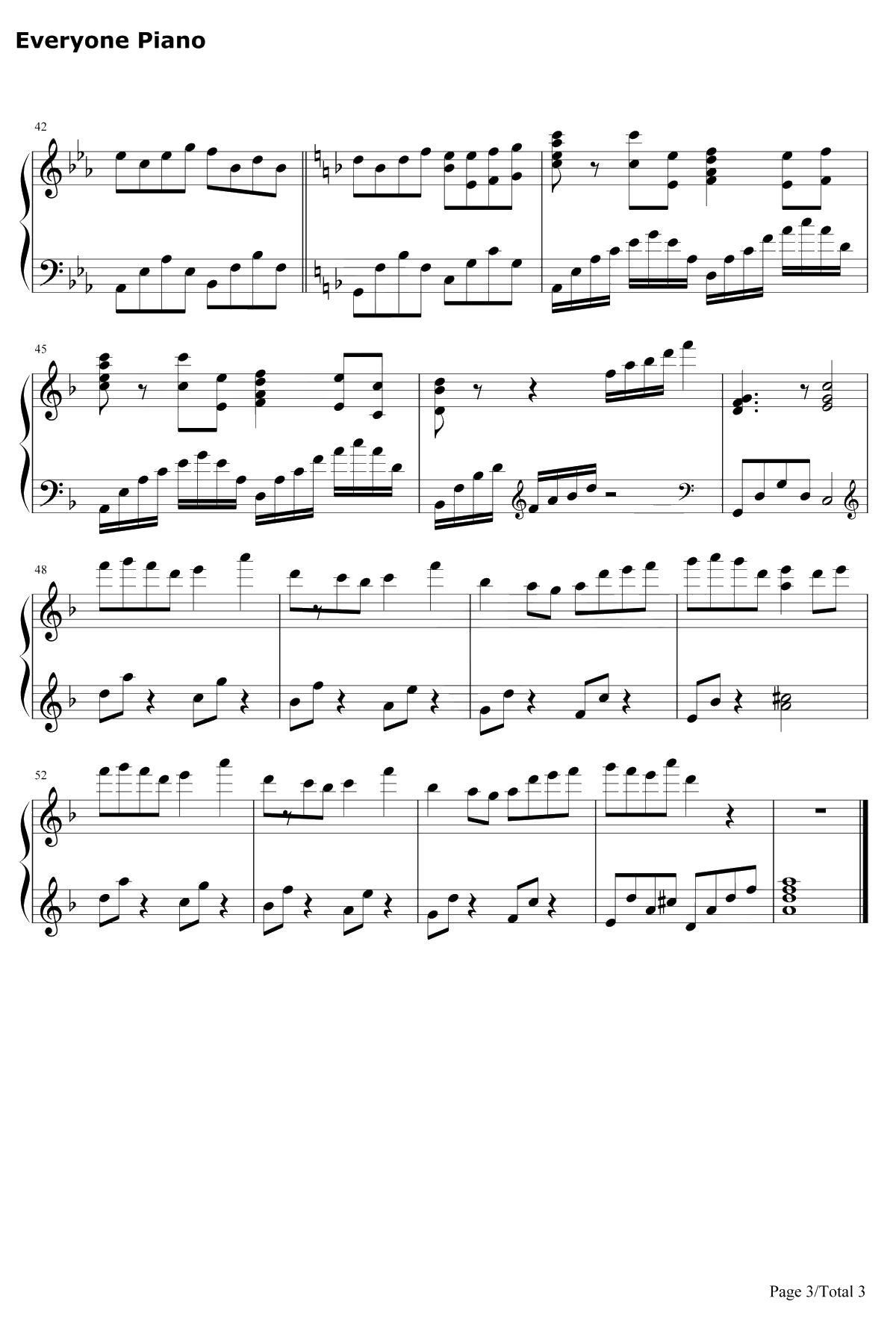 伞下的二人钢琴谱-冰咖啡3