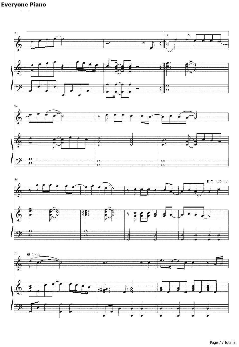 Paradise伴奏钢琴谱-Coldplay-少年派的奇幻漂流主题曲7