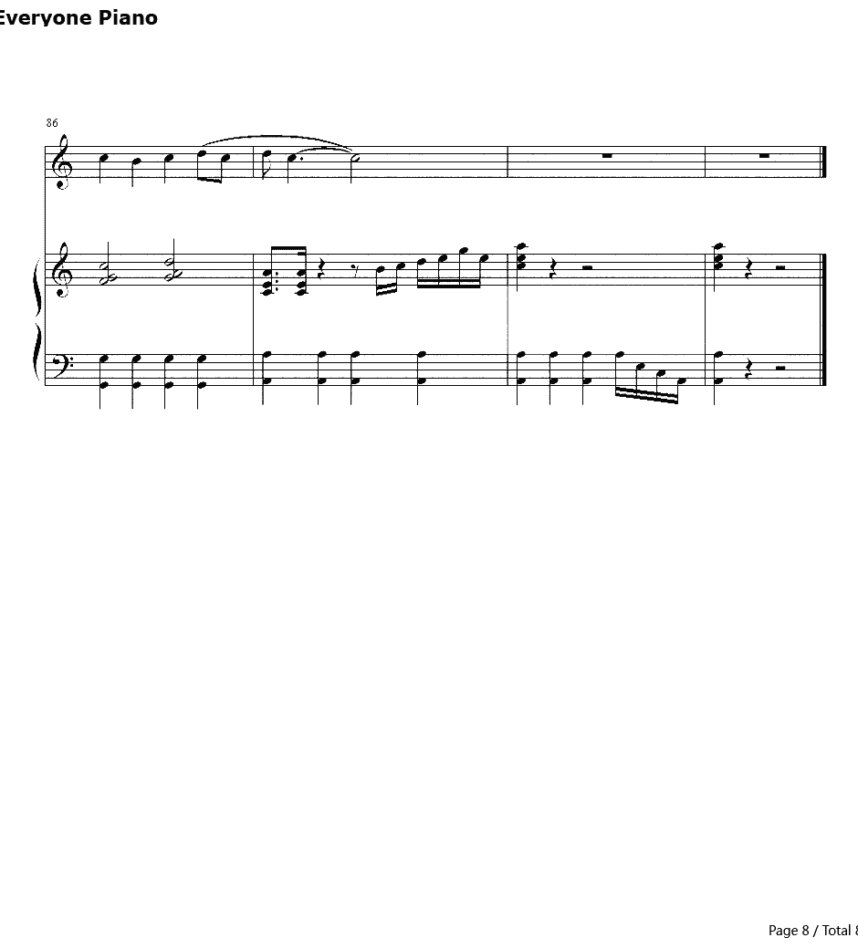 Paradise伴奏钢琴谱-Coldplay-少年派的奇幻漂流主题曲8
