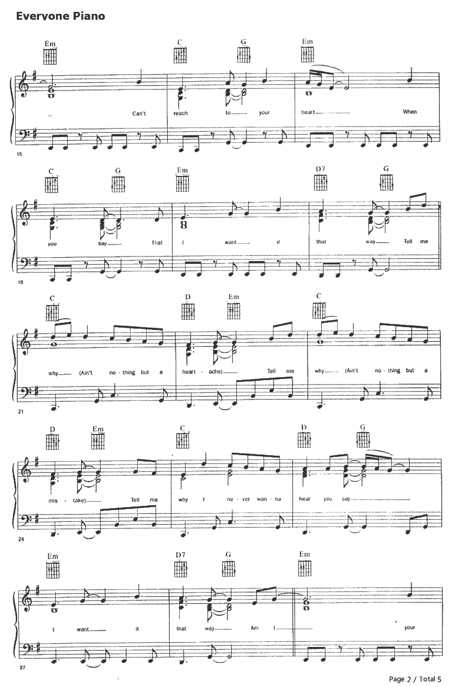 I Want It That Way钢琴谱-后街男孩Backstreet Boys2