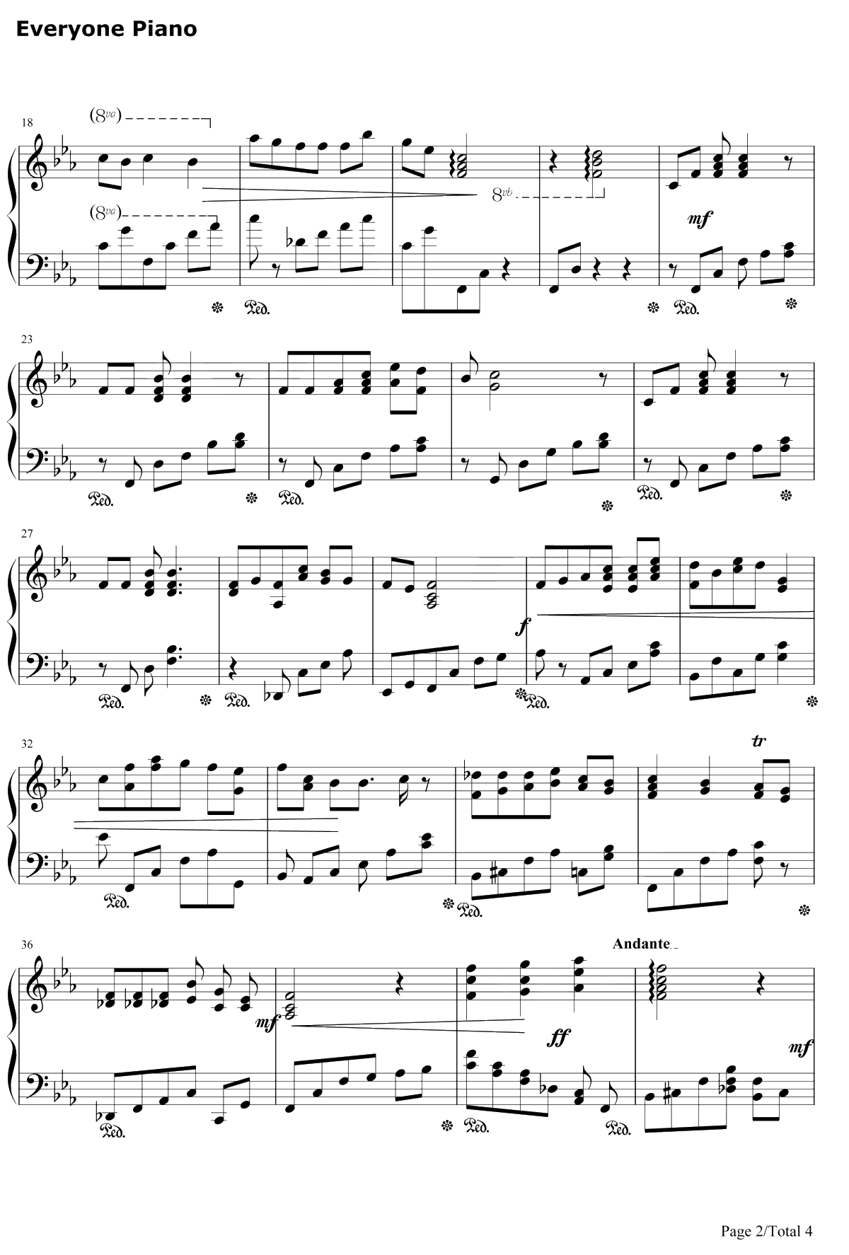 骑士王的荣耀钢琴谱-川井宪次Kenji Kawai2