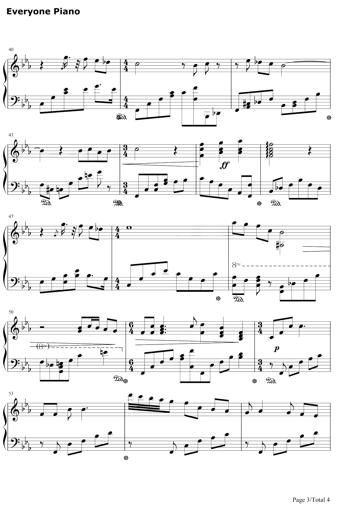 骑士王的荣耀钢琴谱-川井宪次Kenji Kawai3