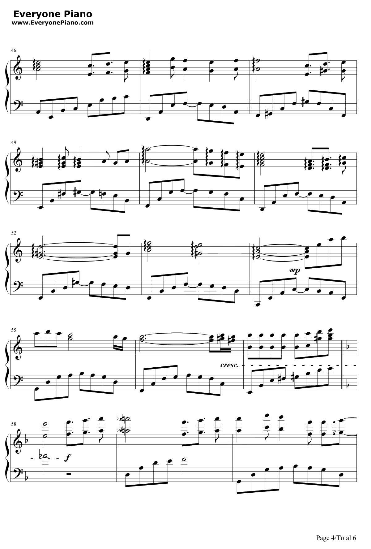 守候钢琴谱-徐冥蕾心然-新绝代双骄3主题曲4