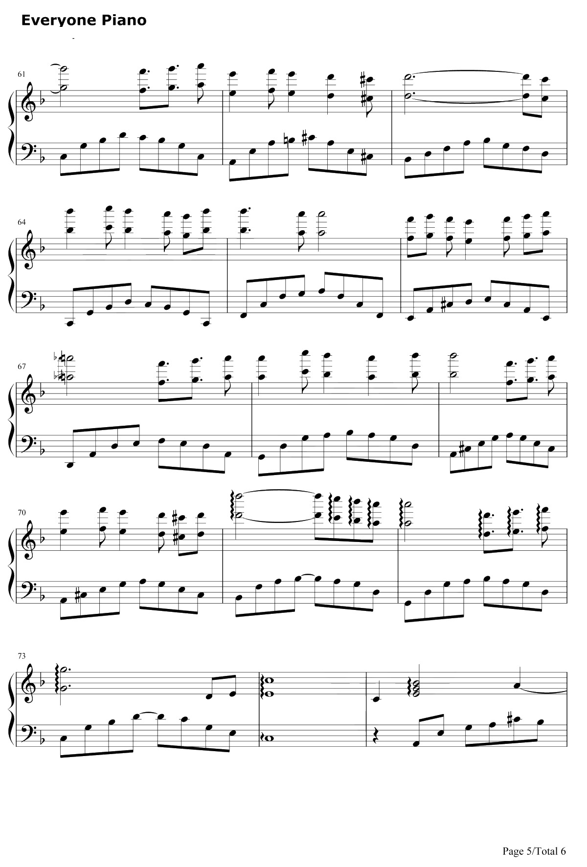 守候钢琴谱-徐冥蕾心然-新绝代双骄3主题曲5