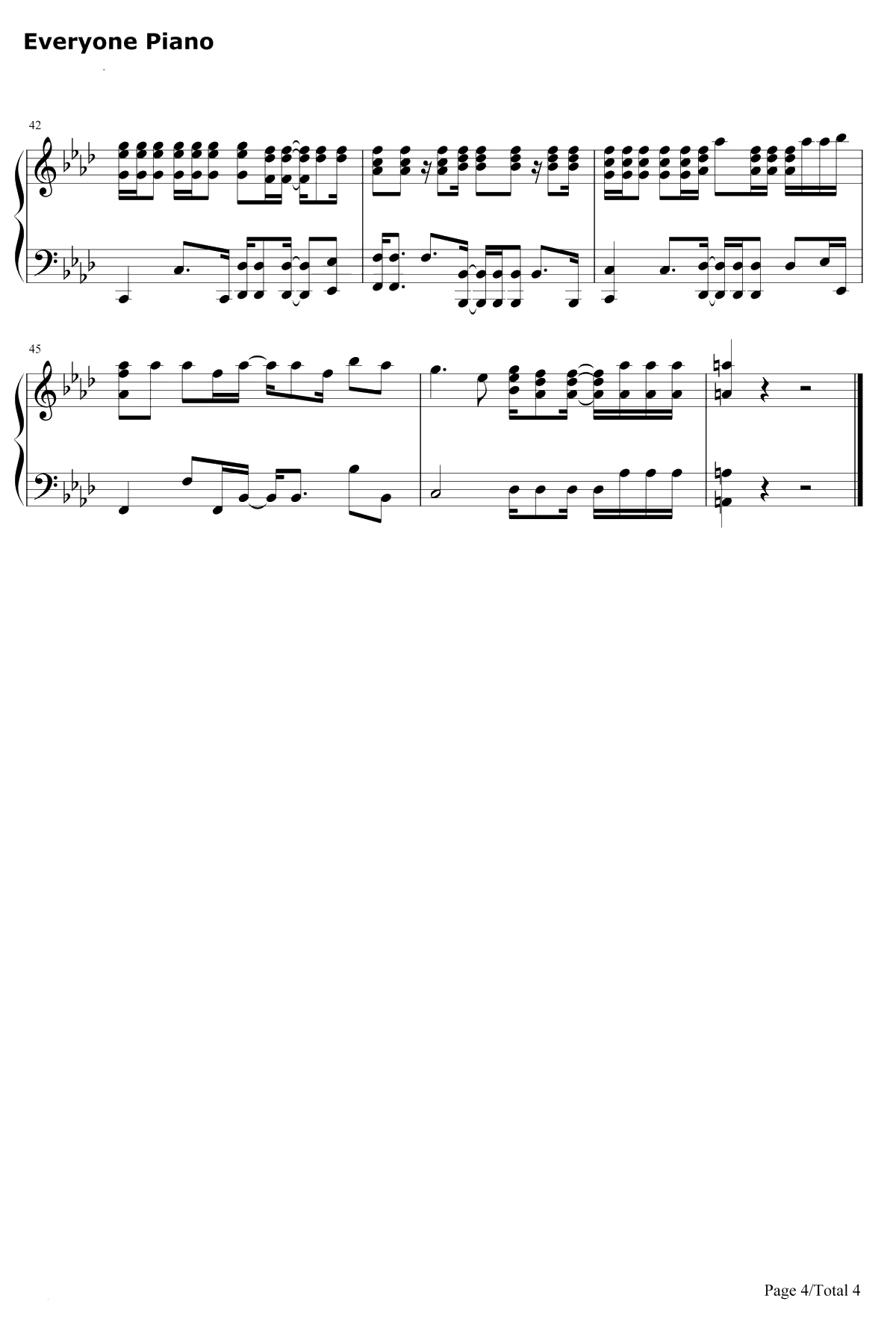 Beginner钢琴谱-AKB484