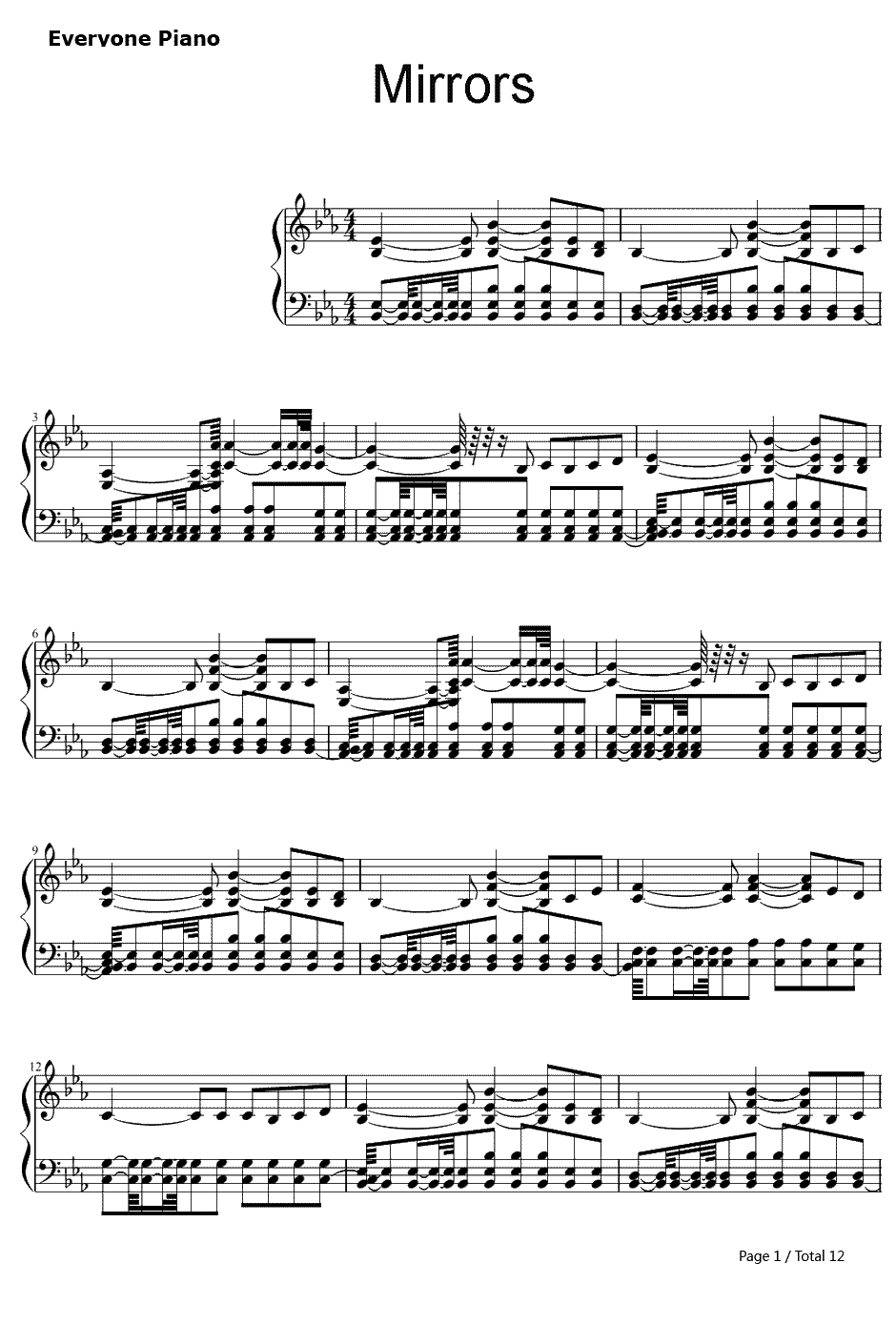 Mirrors钢琴谱-贾斯汀·汀布莱克JustinTimberlake-天王贾斯汀2013最新单曲1