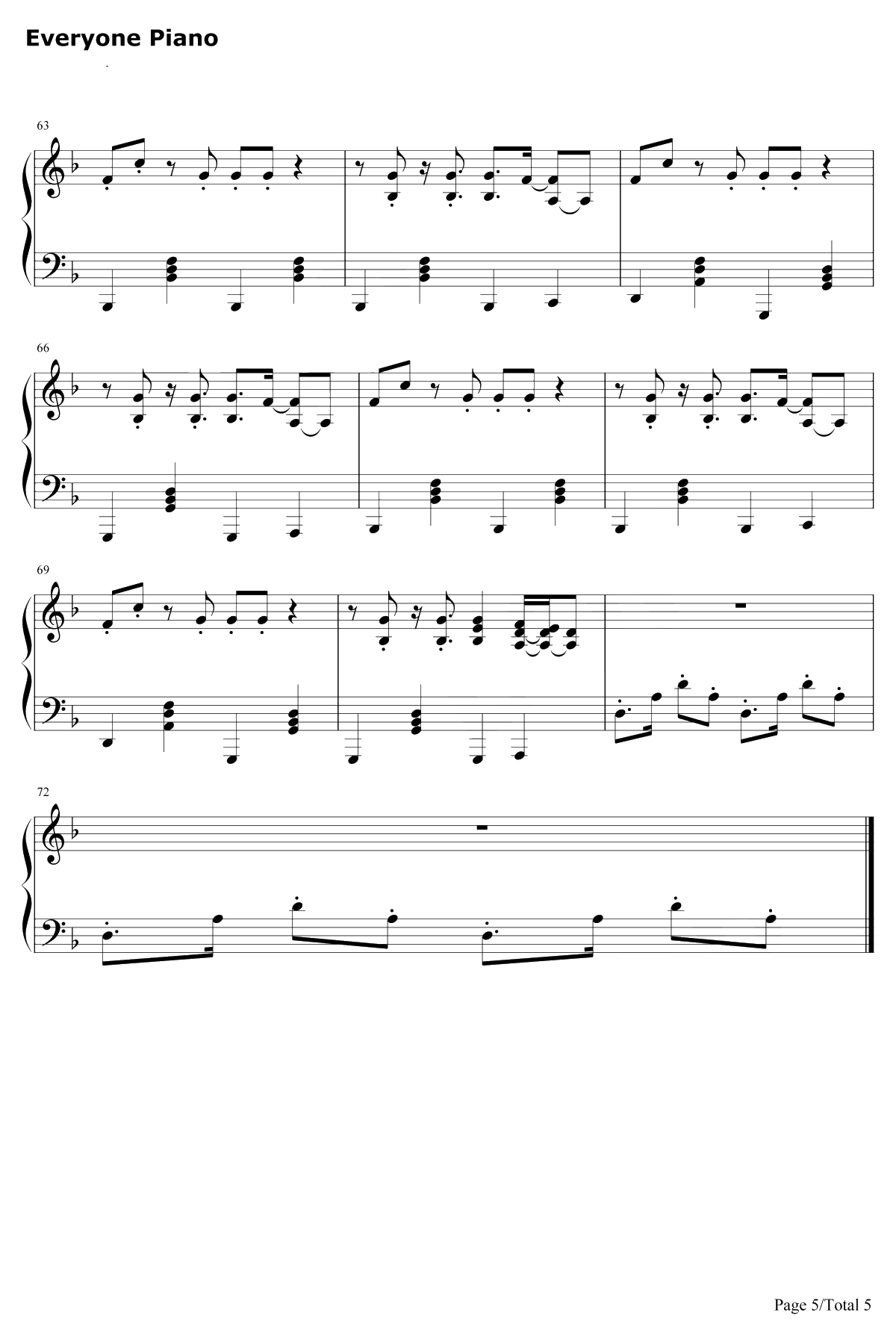 365钢琴谱-ZeddKatyPerry5