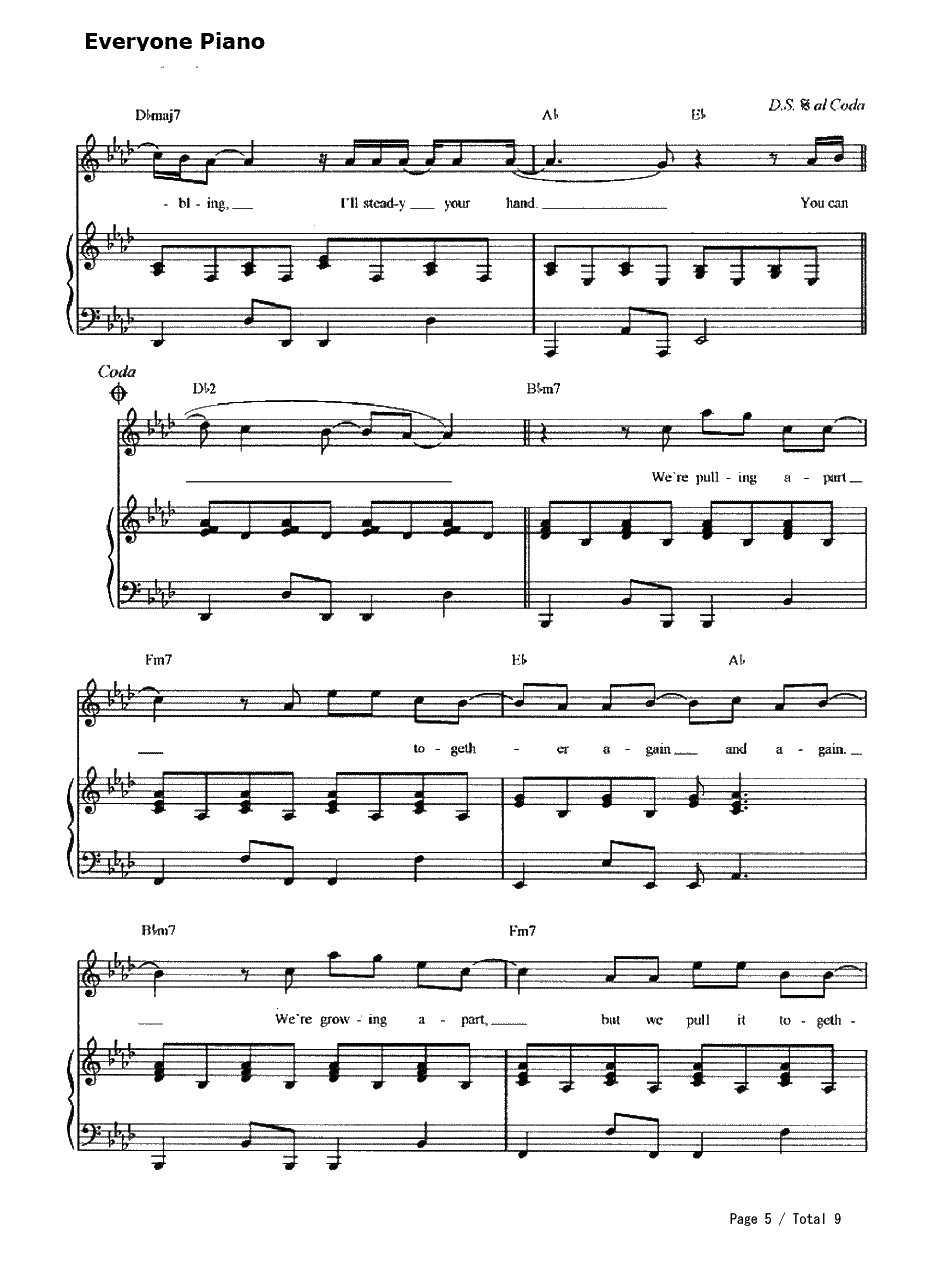 Never Say Never钢琴谱-The Fray-《吸血鬼日记》插曲5