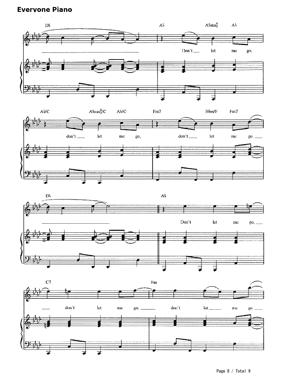 Never Say Never钢琴谱-The Fray-《吸血鬼日记》插曲8