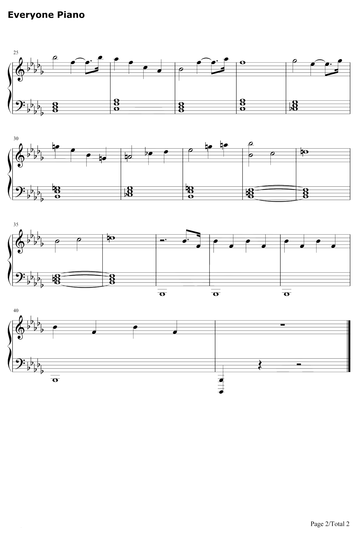 方舟生存进化主题曲钢琴谱-Gareth Coker-简单版2