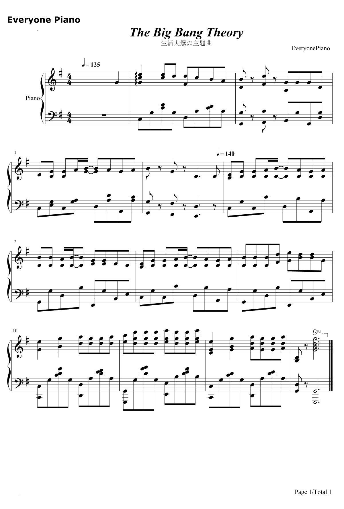 生活大爆炸TBBT主题曲钢琴谱-Barenaked Ladies1
