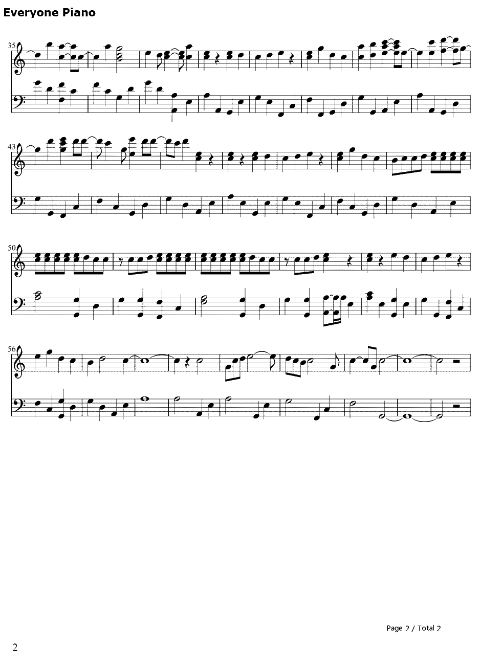 Be as One钢琴谱-melody.-《妖精的尾巴》ED62