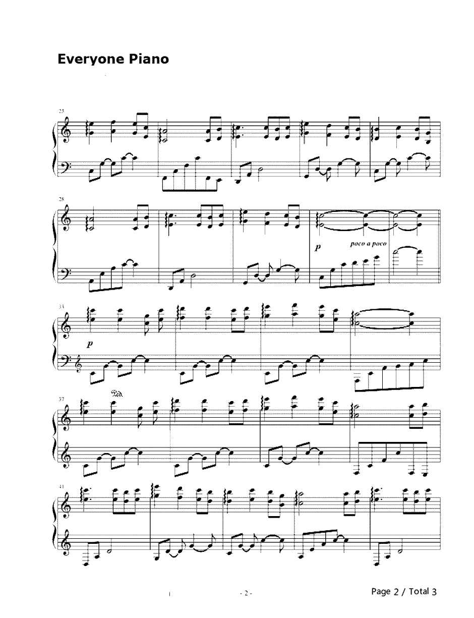 晴空钢琴谱-《灌篮高手》背景插曲2