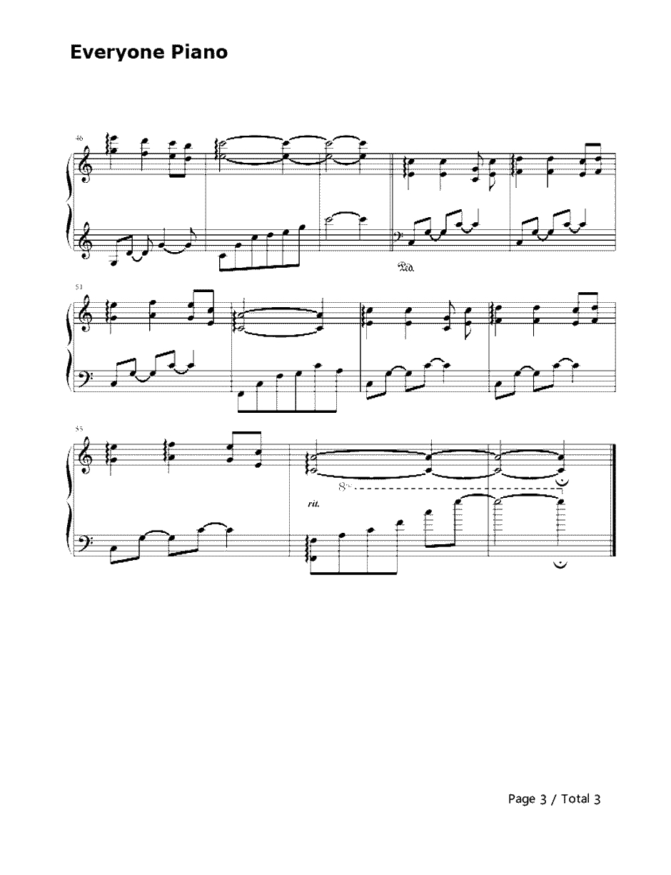 晴空钢琴谱-《灌篮高手》背景插曲3
