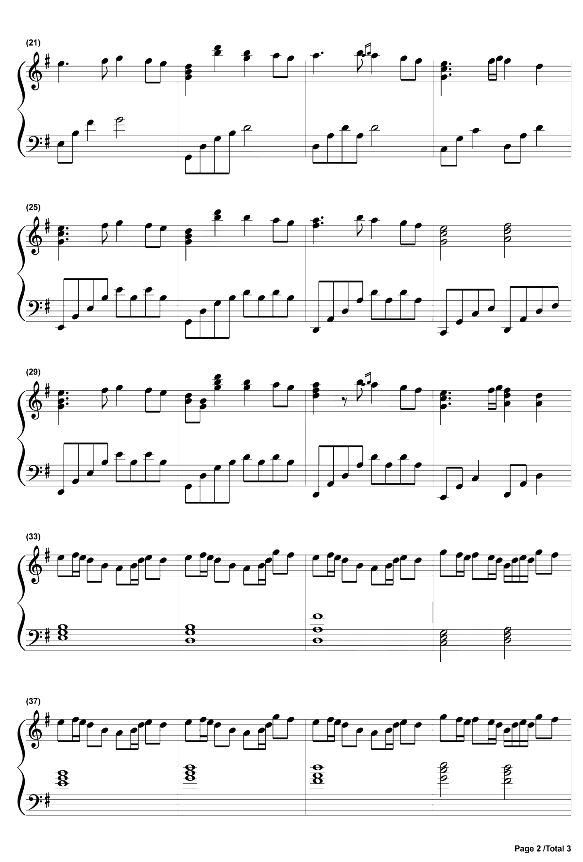 妖精的尾巴Fairy Tail主题曲钢琴谱2