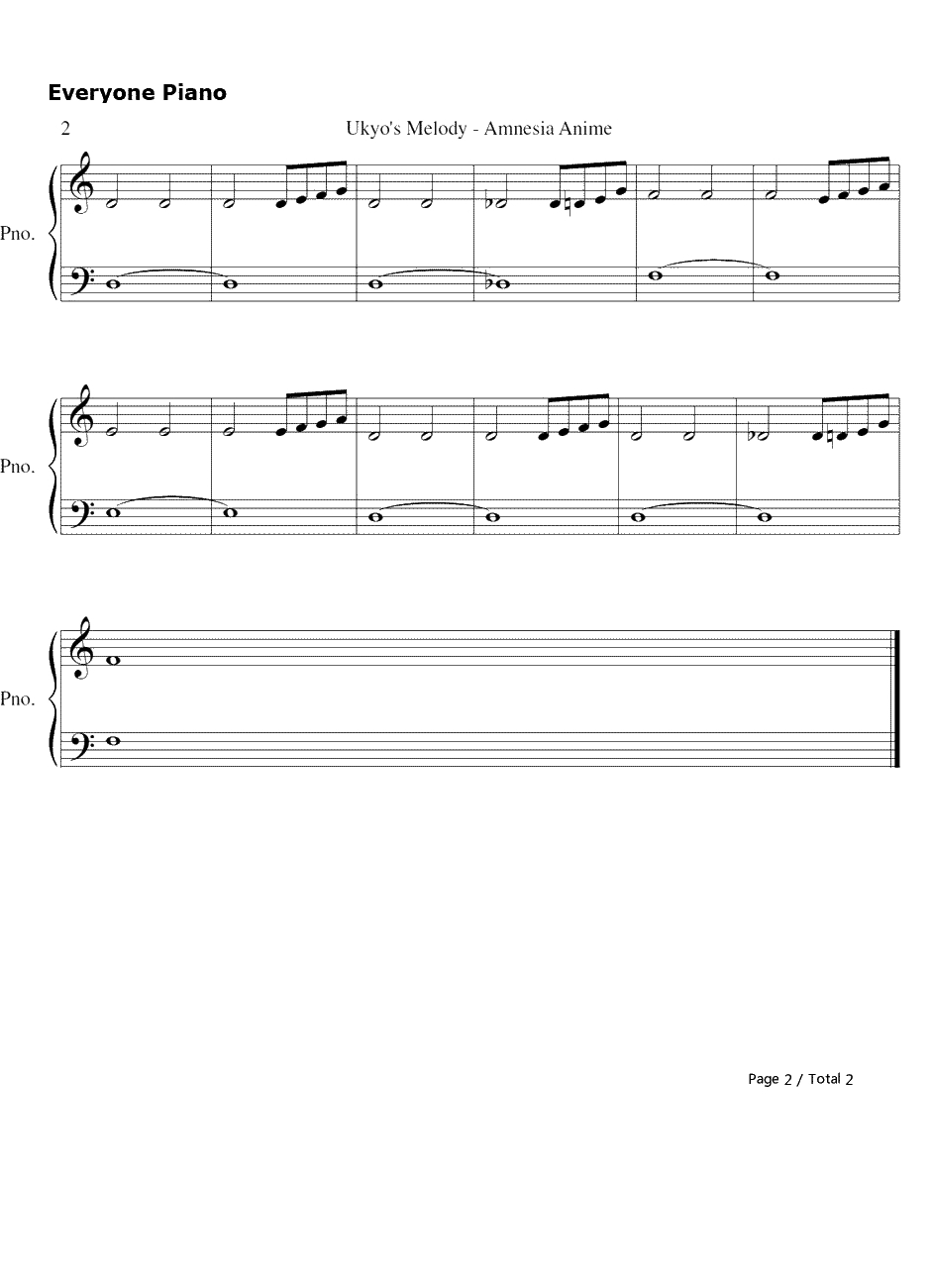 Ukyo's Melody钢琴谱-Yuji Hara2