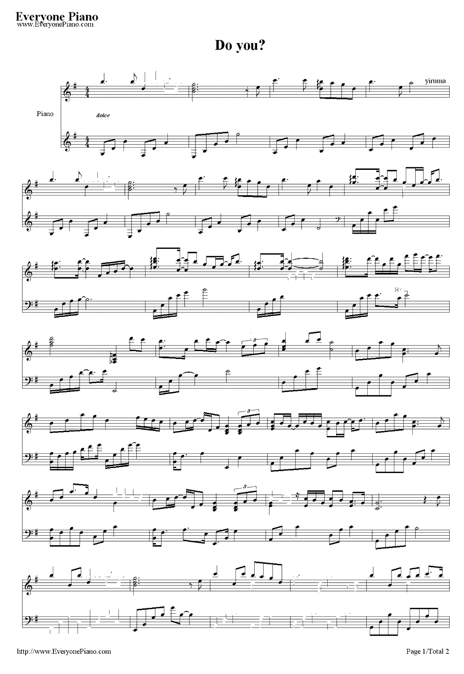 Do You?钢琴谱-李闰珉Yiruma1