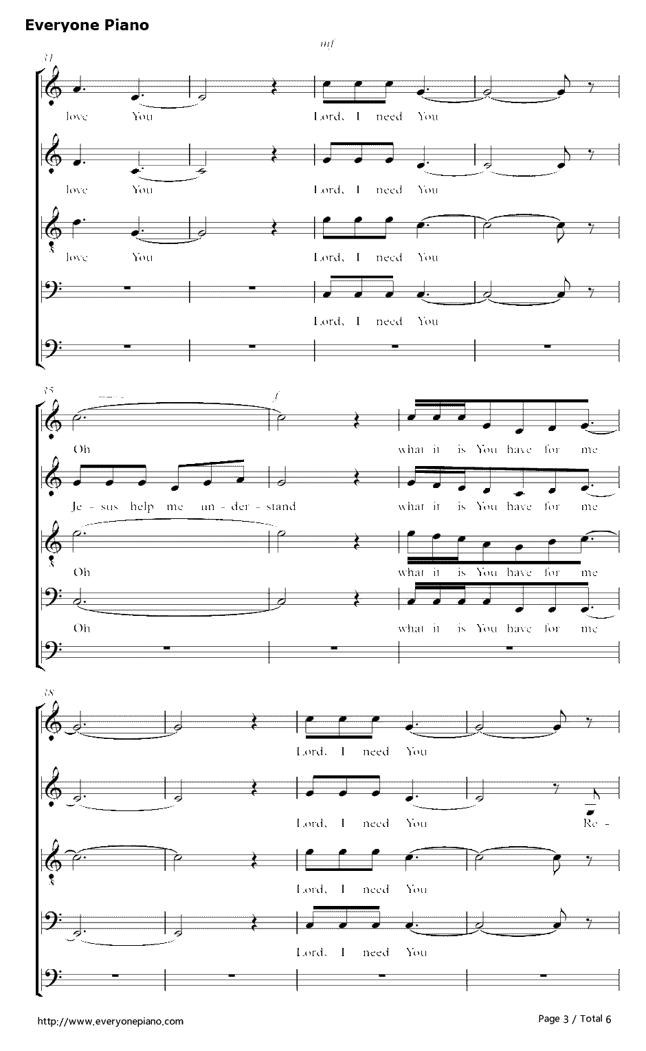 Lord I Need You钢琴谱-克里斯托弗·德韦恩·汤姆林3