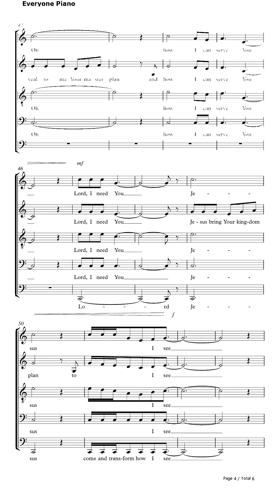 Lord I Need You钢琴谱-克里斯托弗·德韦恩·汤姆林4