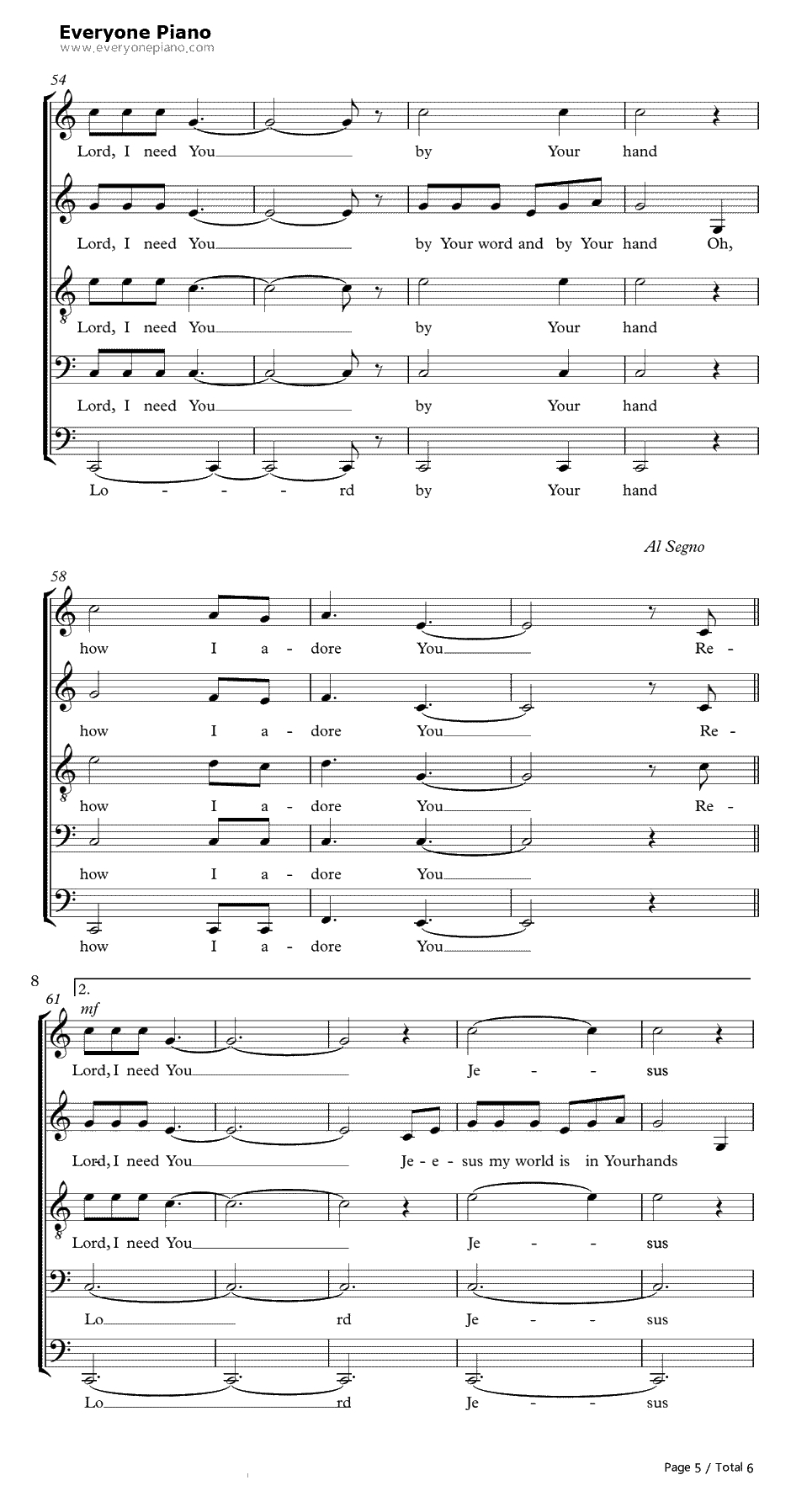 Lord I Need You钢琴谱-克里斯托弗·德韦恩·汤姆林5