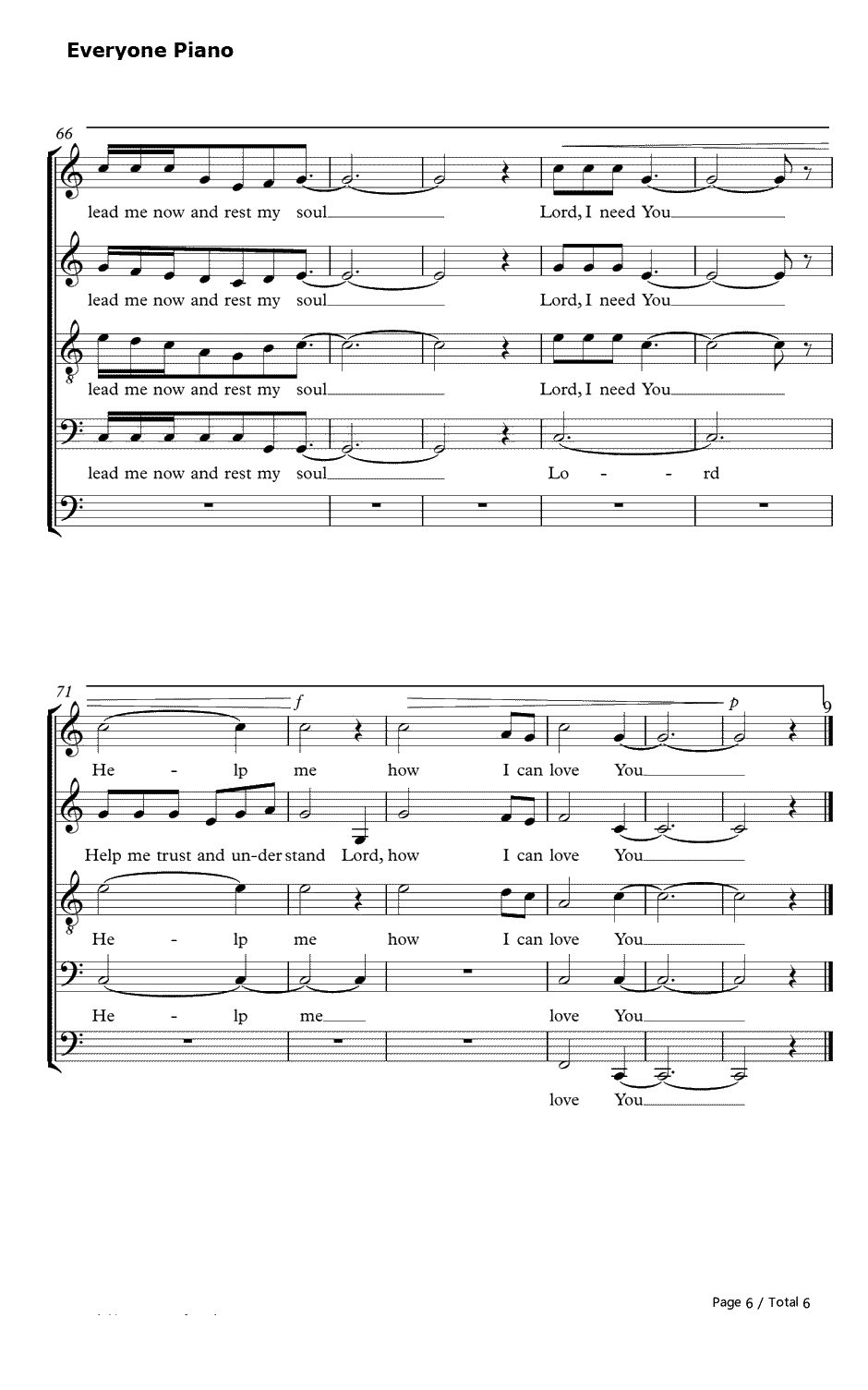 Lord I Need You钢琴谱-克里斯托弗·德韦恩·汤姆林6