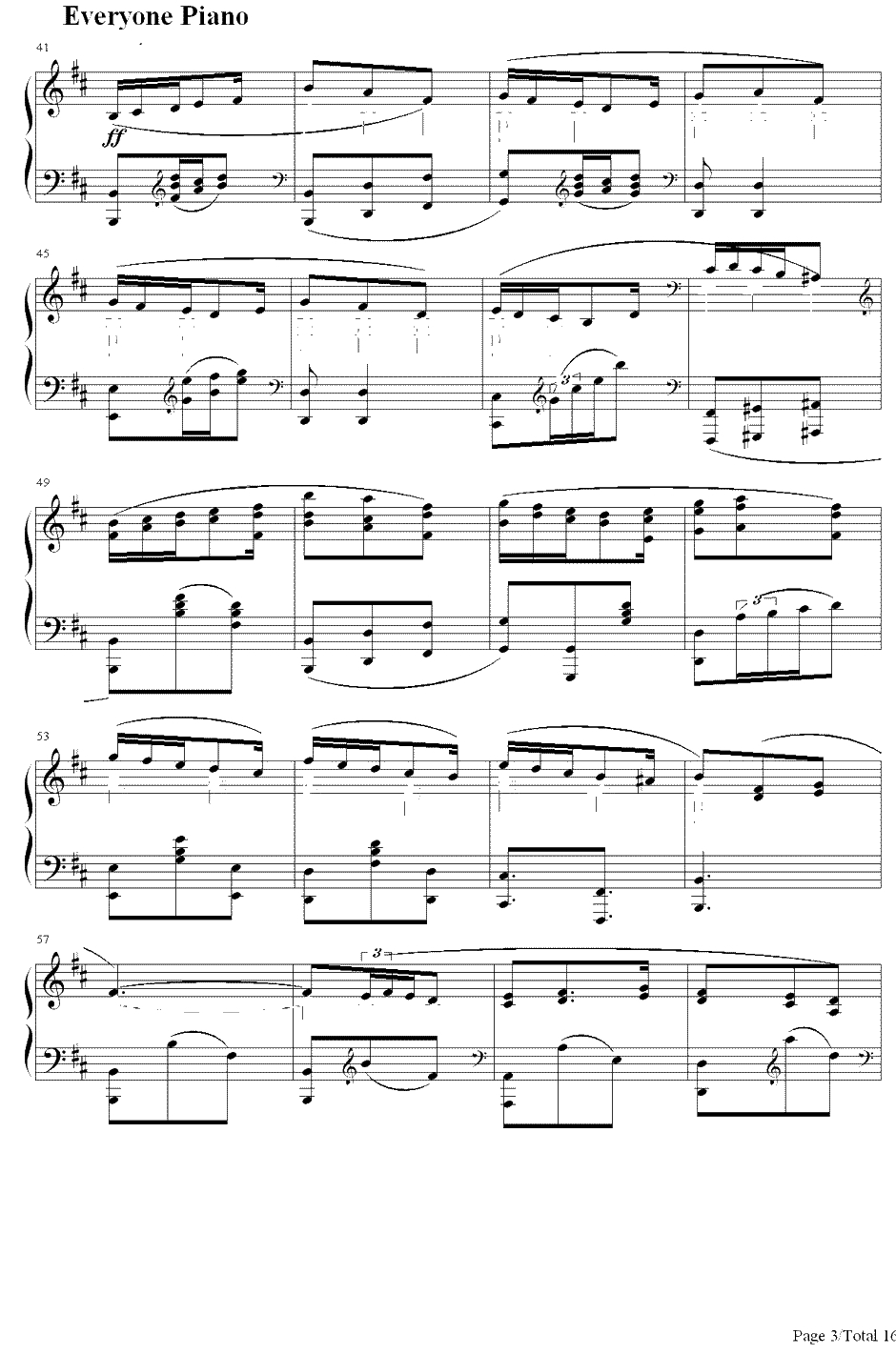 满天钢琴谱-Kalafina-Fate/Zero第19集片尾曲3