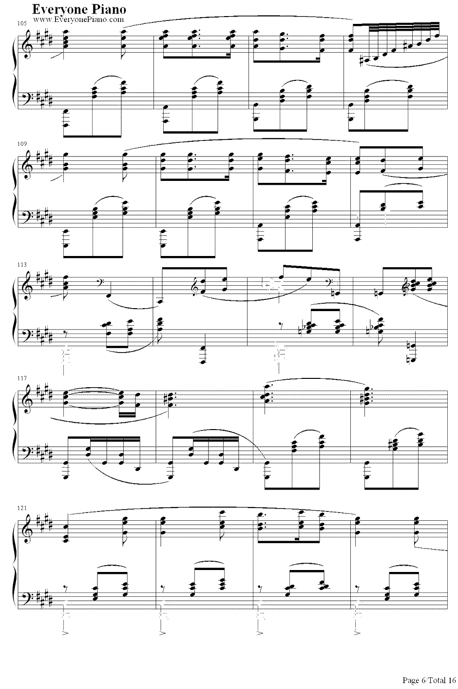 满天钢琴谱-Kalafina-Fate/Zero第19集片尾曲6