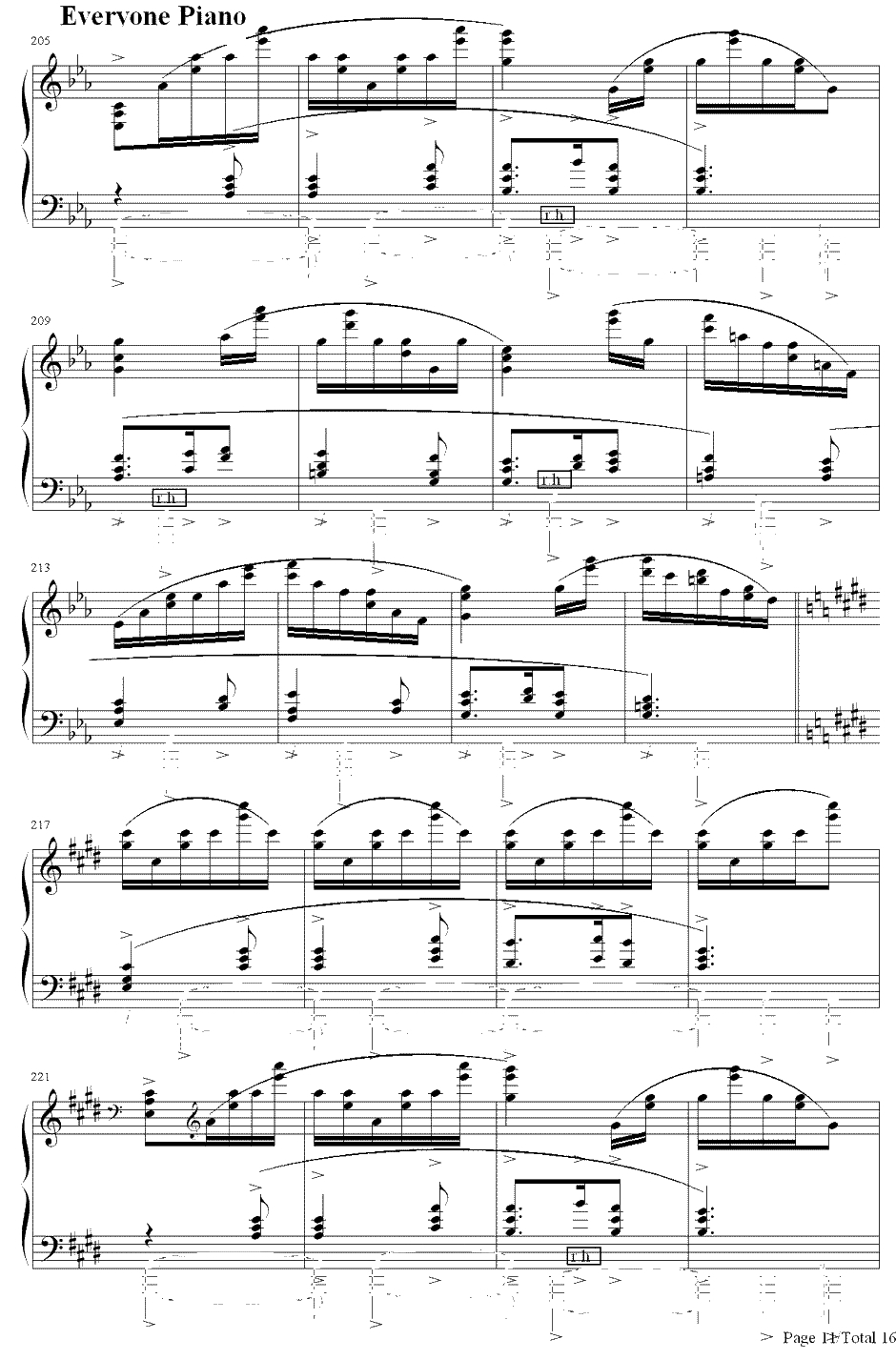 满天钢琴谱-Kalafina-Fate/Zero第19集片尾曲11