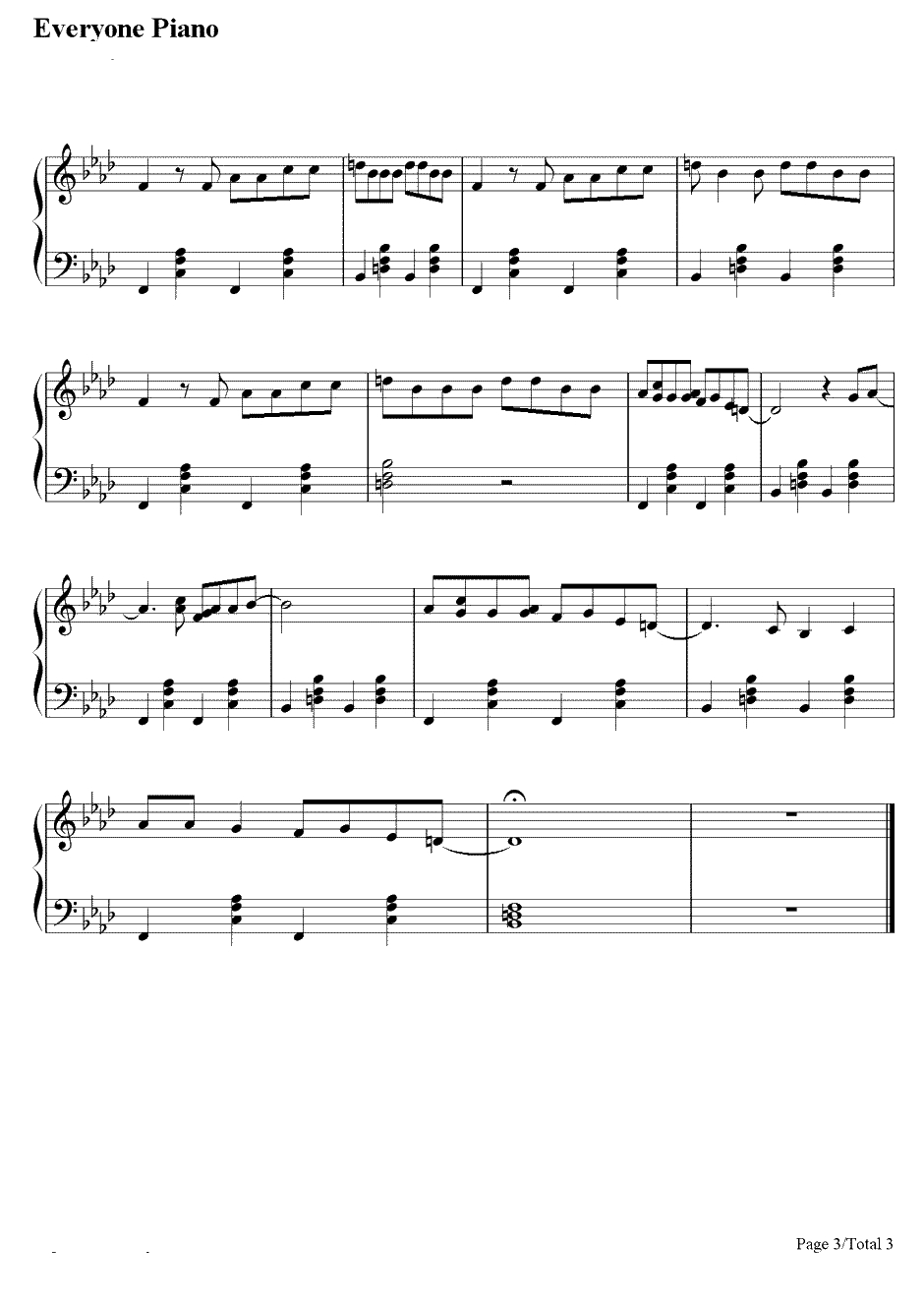 Mad World－电影《死亡幻觉》主题曲钢琴谱-Tears For Fears3