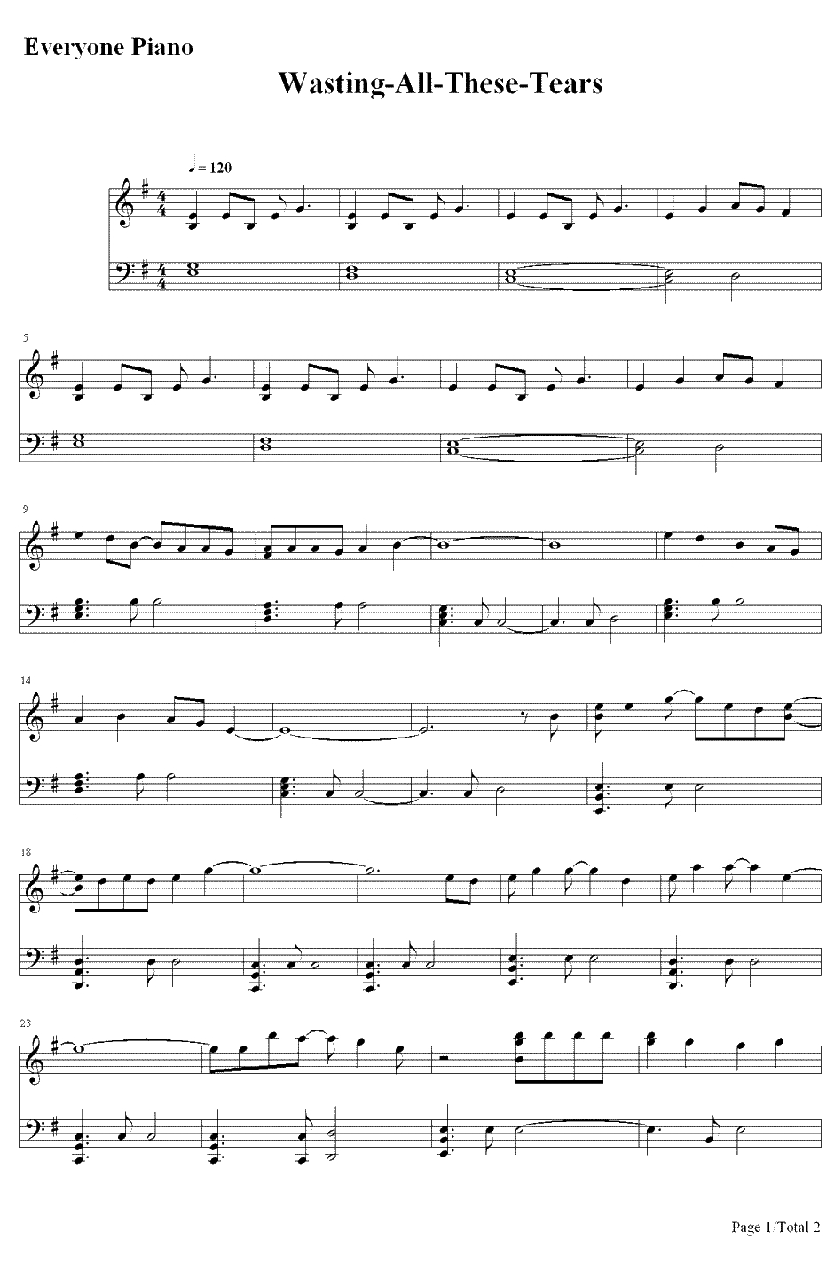 Wasting All These Tears钢琴谱-Cassadee Pope1