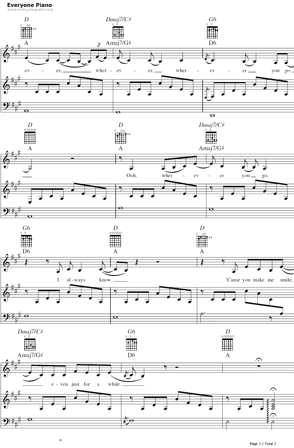 Bubbly钢琴谱-Colbie Caillat7
