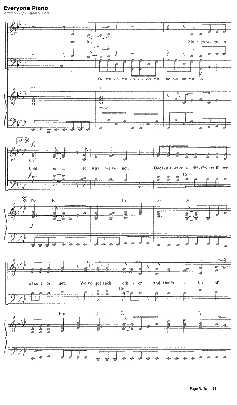 Livin' on a prayer钢琴谱-Bon Jovi邦乔维5