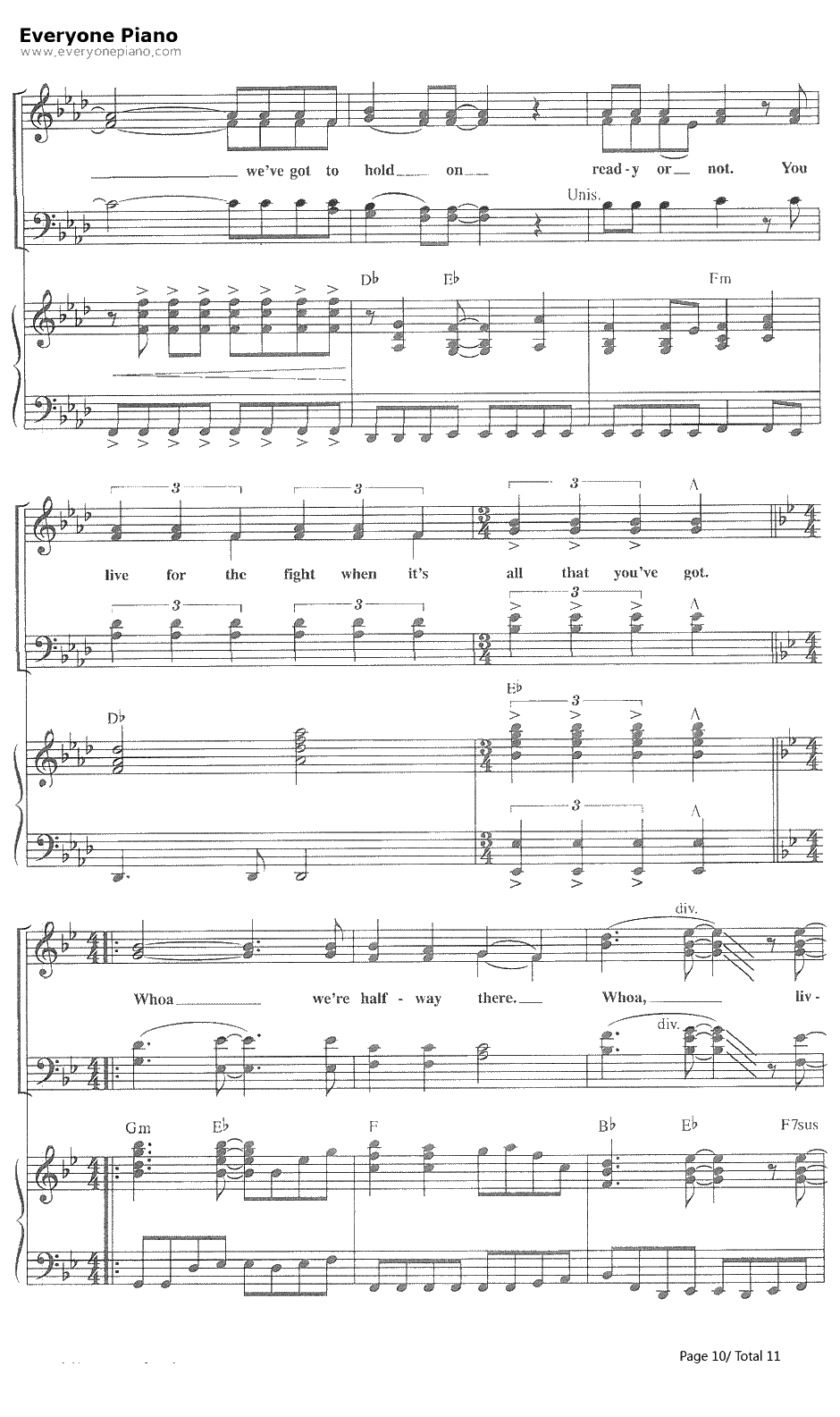 Livin' on a prayer钢琴谱-Bon Jovi邦乔维10