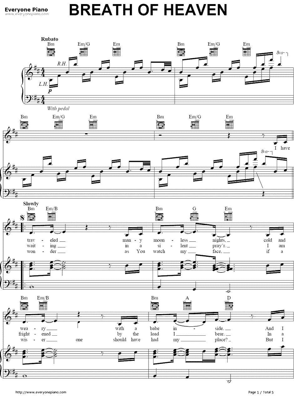Breath of Heaven钢琴谱-Amy Grant1