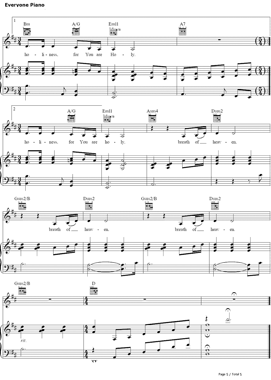 Breath of Heaven钢琴谱-Amy Grant5
