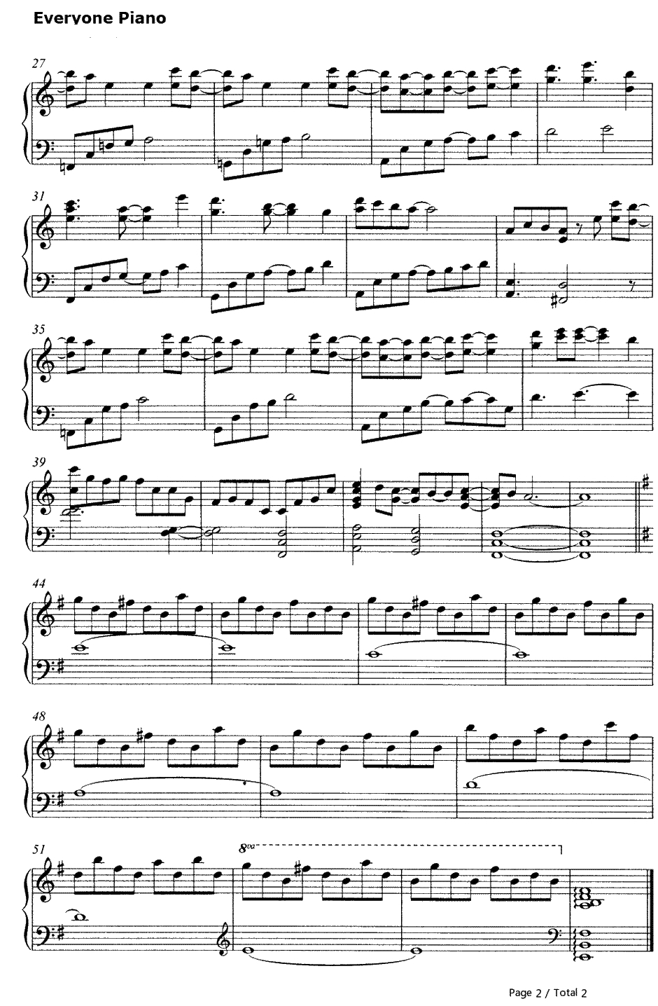 约会大作战第九话插曲钢琴谱-坂部刚-约会大作战（datealive）第九话插曲2