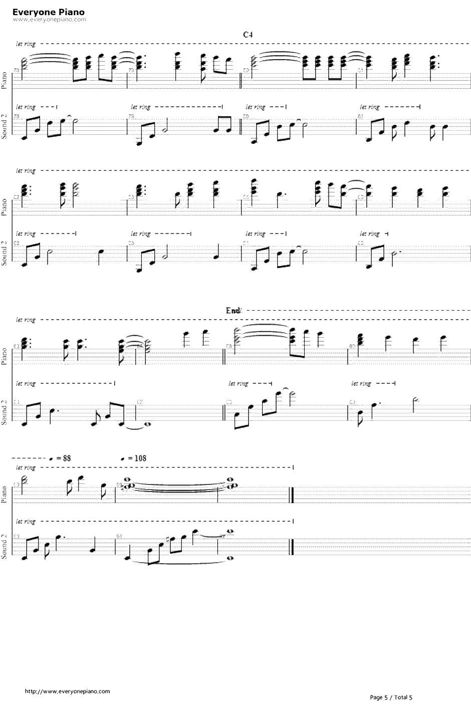 幸せな记忆钢琴谱-上原れな上原玲奈-《WHITEALBUM2》（白色相簿2）BGM5