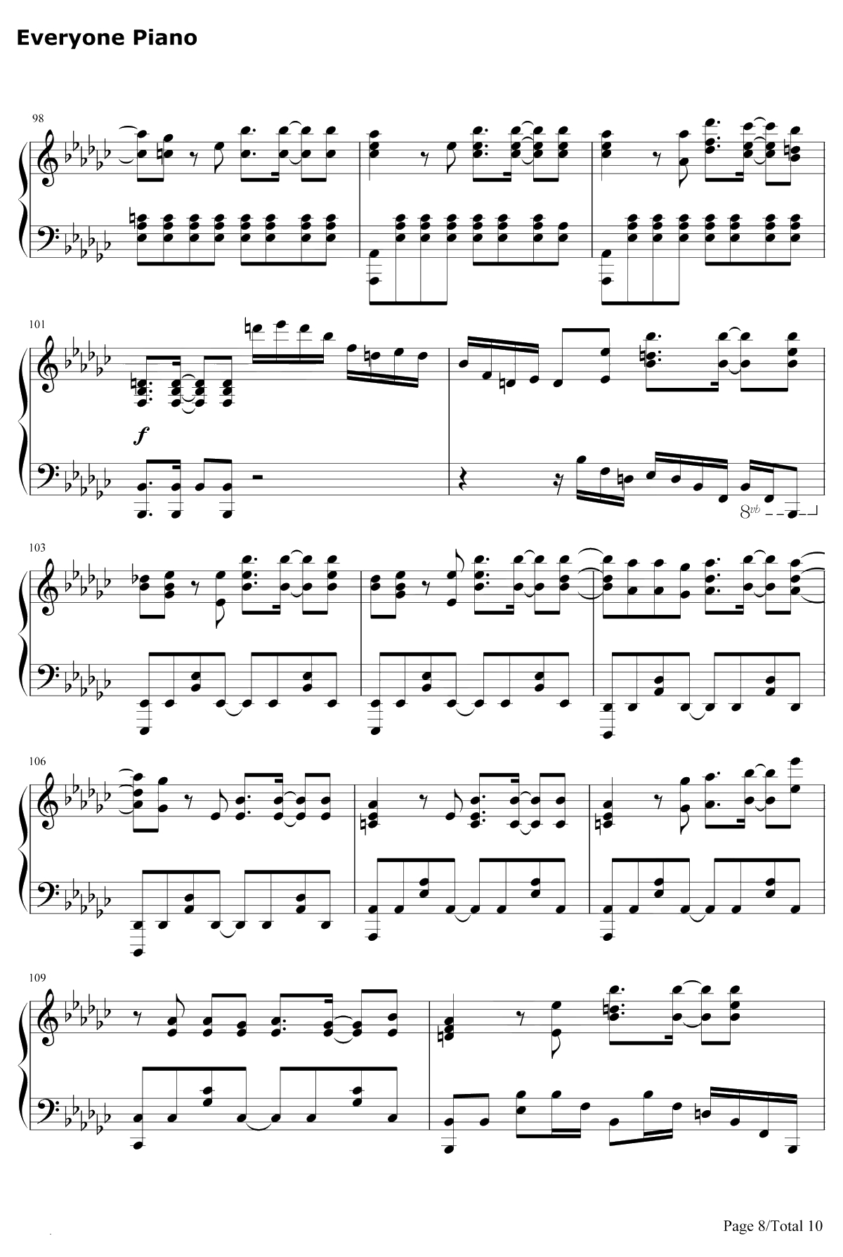 99.9-路人超能100第二季OP钢琴谱-MOBCHOIRsajounohana8