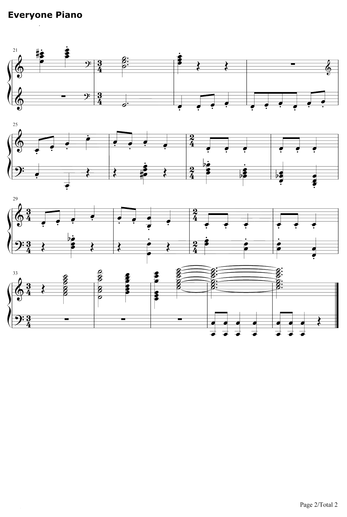 匈牙利歌曲钢琴谱-巴托克2